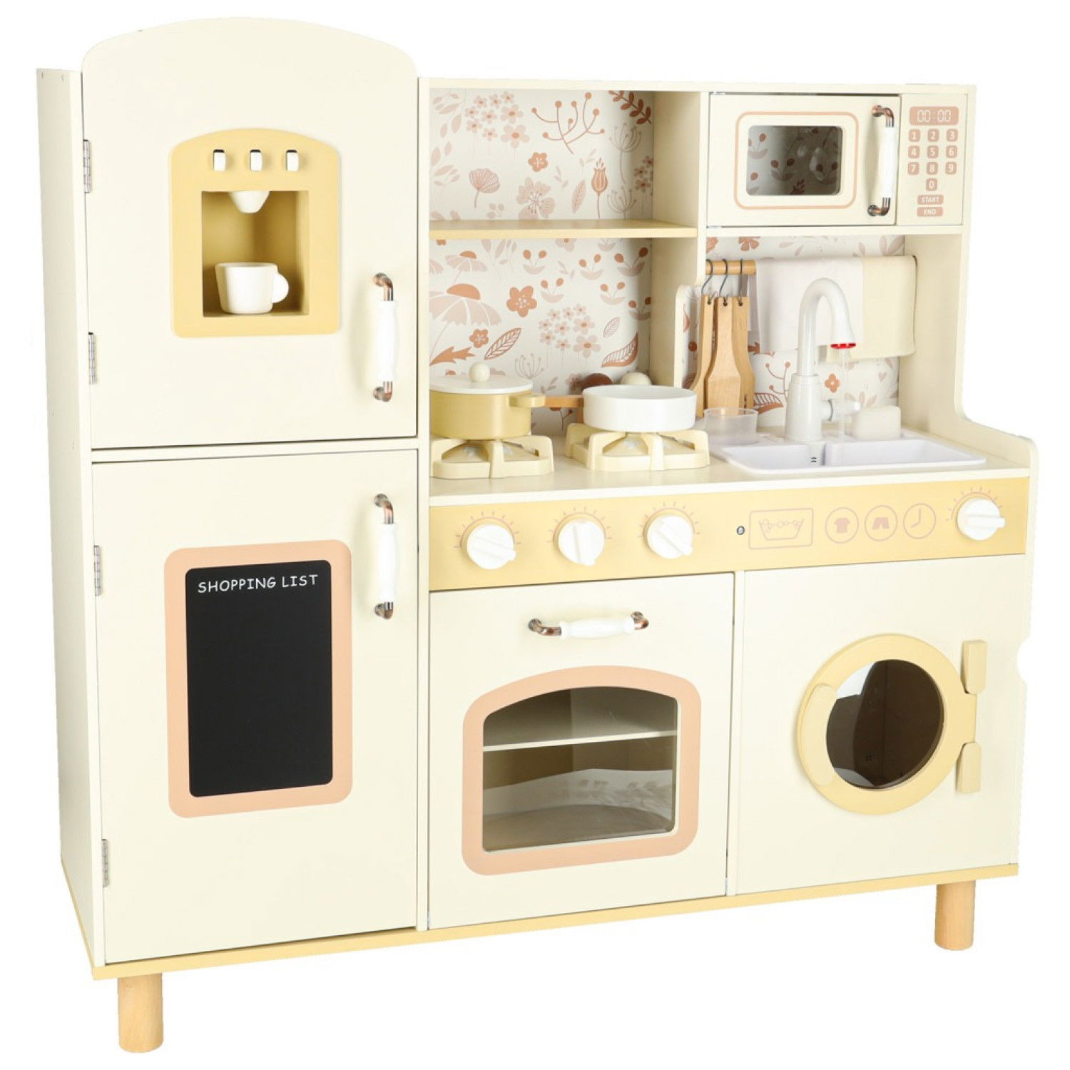 Детска дървена кухня с вода, звуци и светлина
