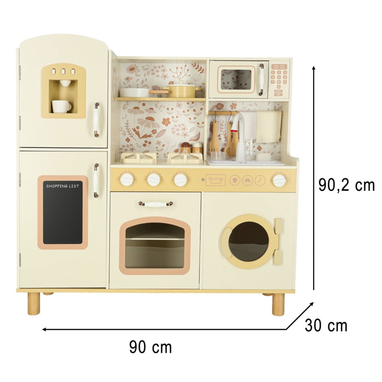 Детска дървена кухня с вода, звуци и светлина