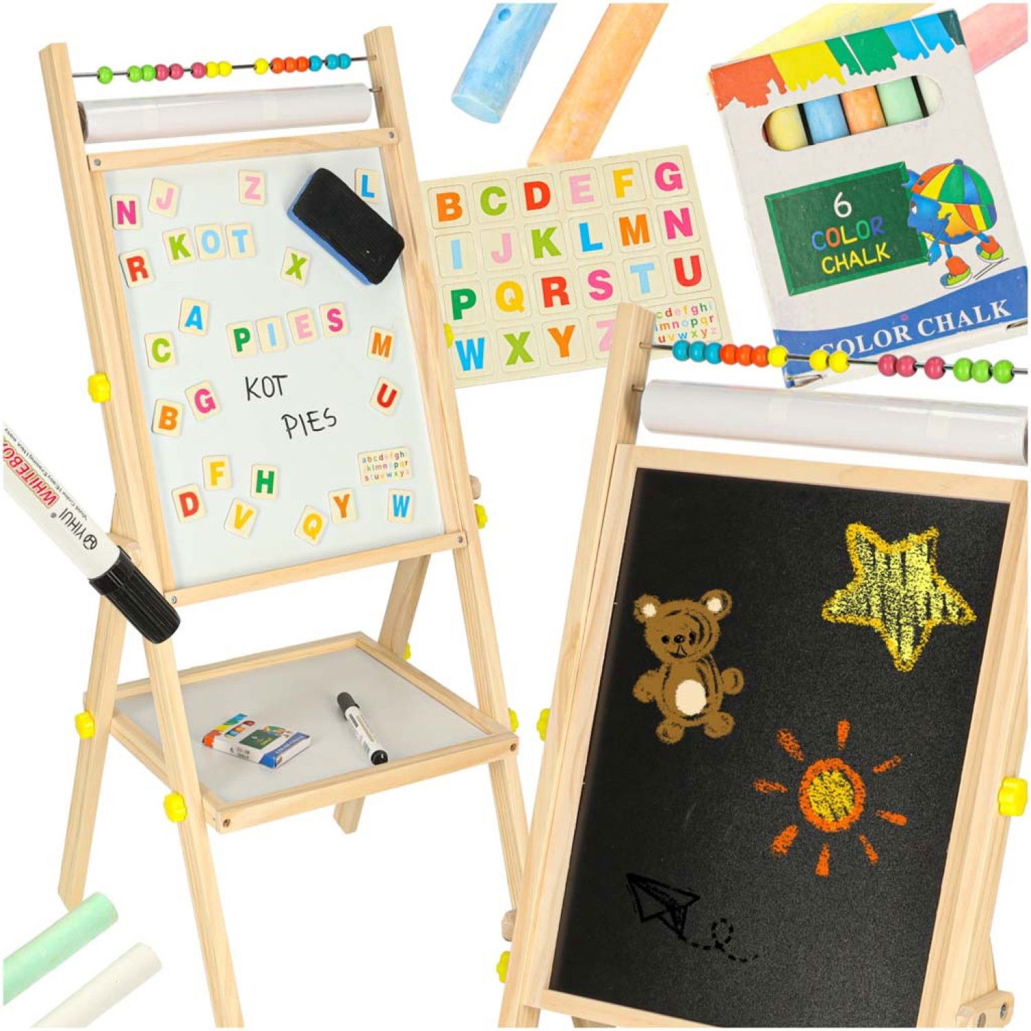 Двустранна магнитна въртяща дъска с аксесоари