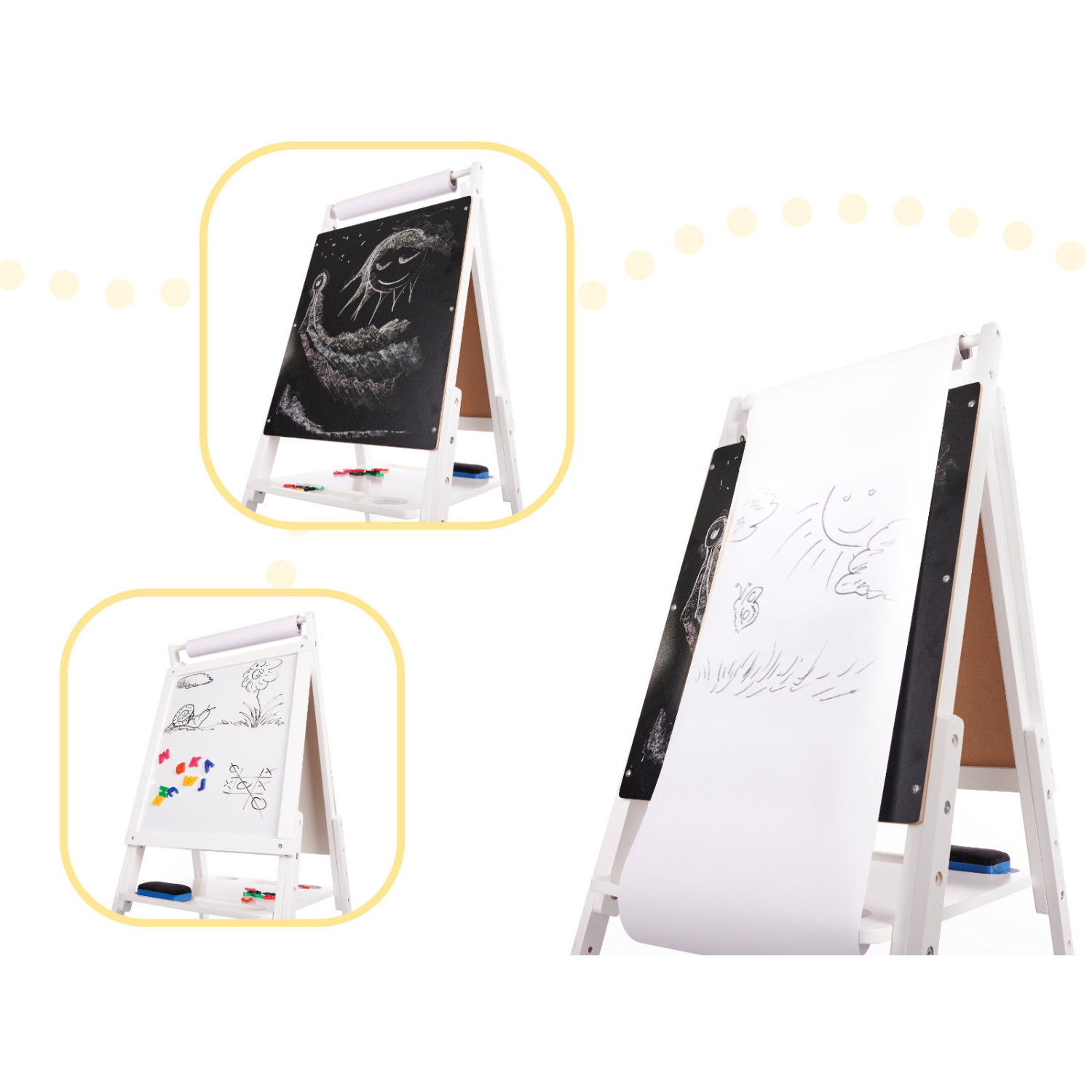 Двустранна магнитна дъска с аксесоари