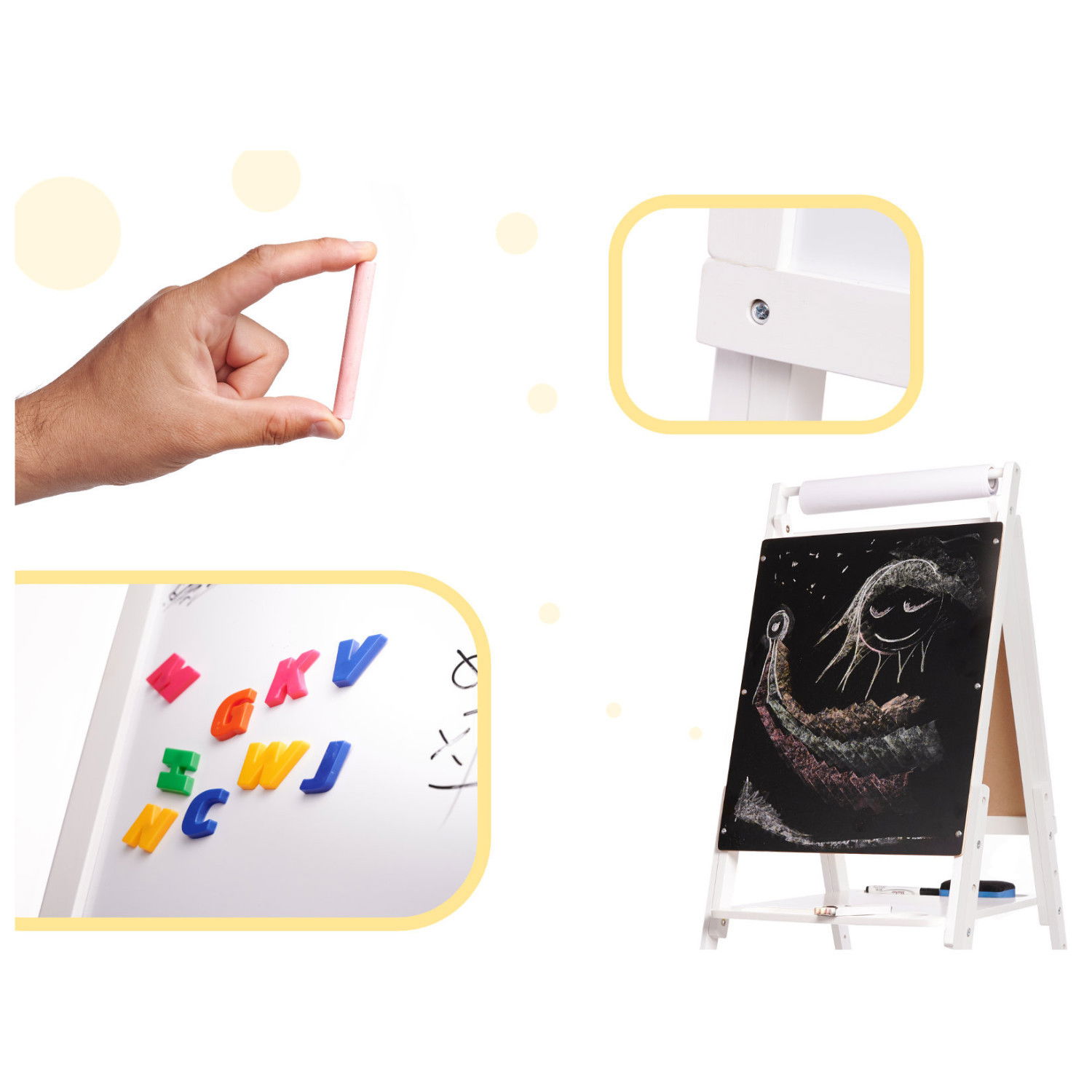Двустранна магнитна дъска с аксесоари