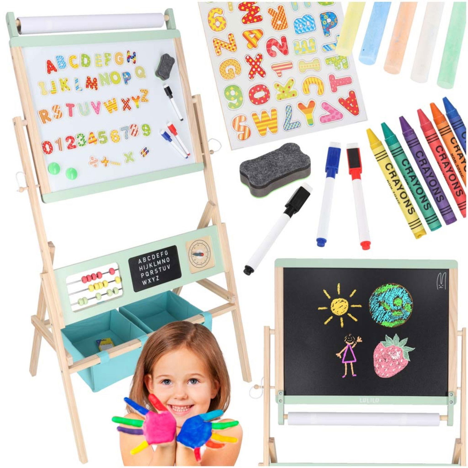 Двустранна магнитна въртяща дъска с аксесоари и кошници