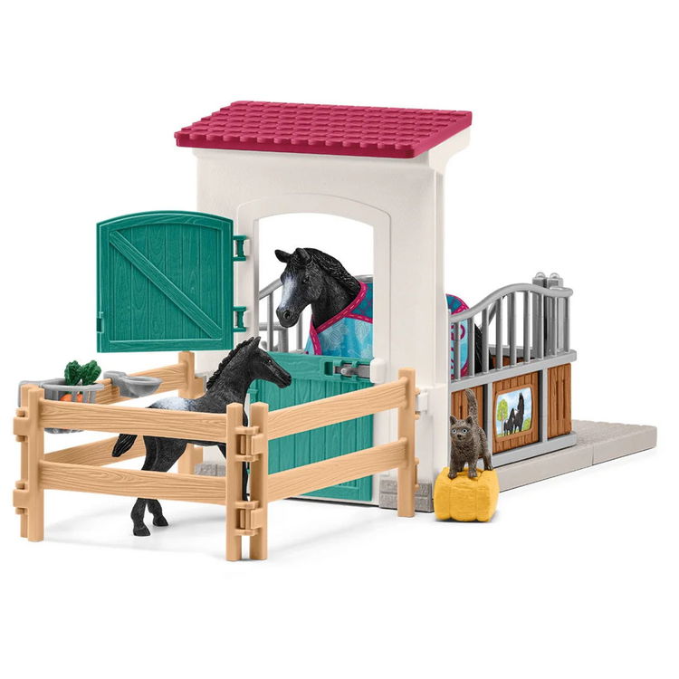 Комплект Бокс за коне с кобила и конче, Schleich