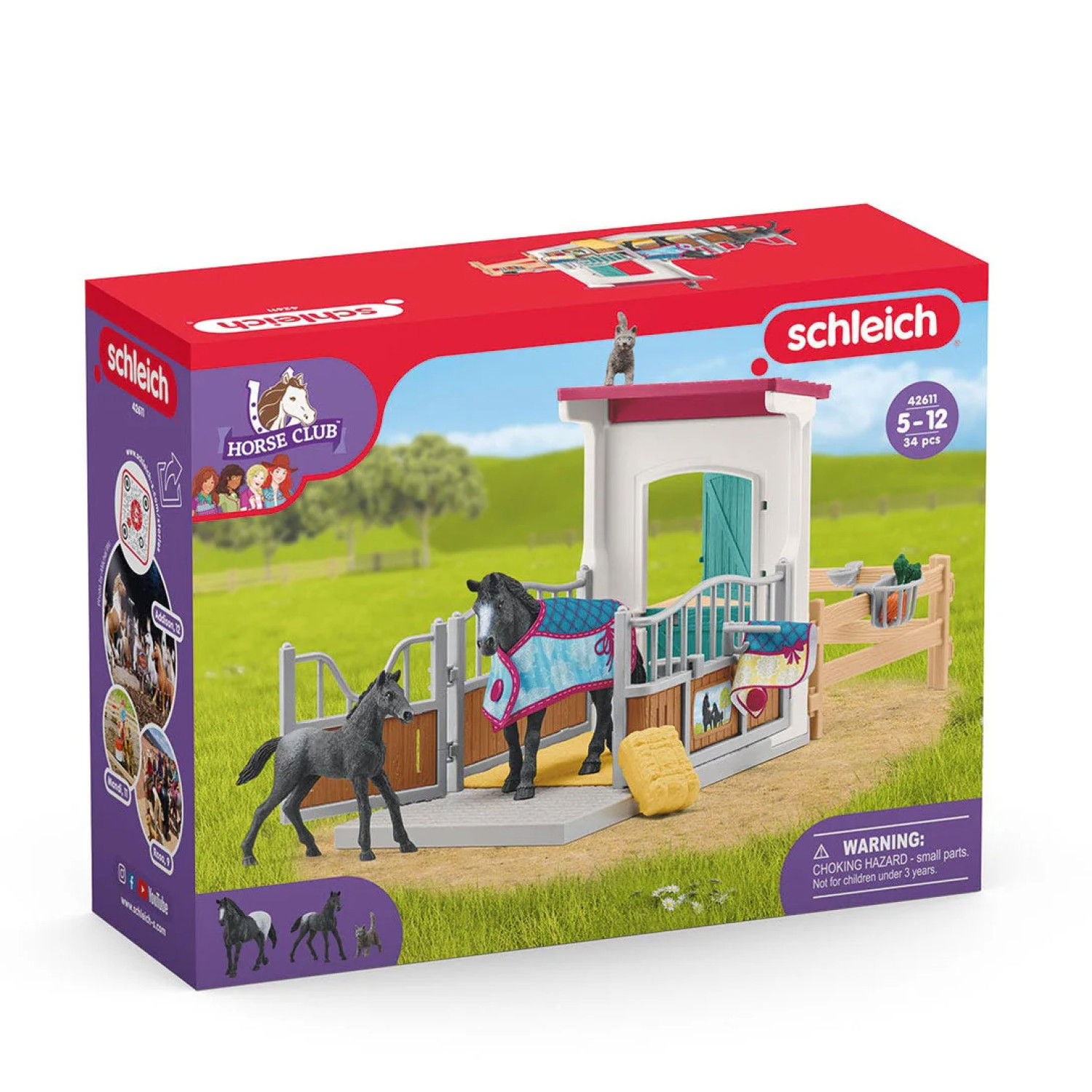 Комплект Бокс за коне с кобила и конче, Schleich