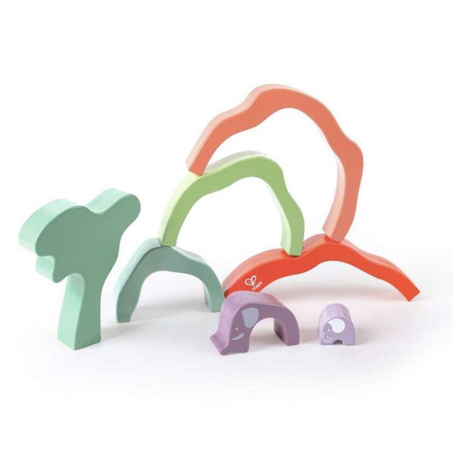 Дървени форми за подреждане Сафари със слонове, Hape