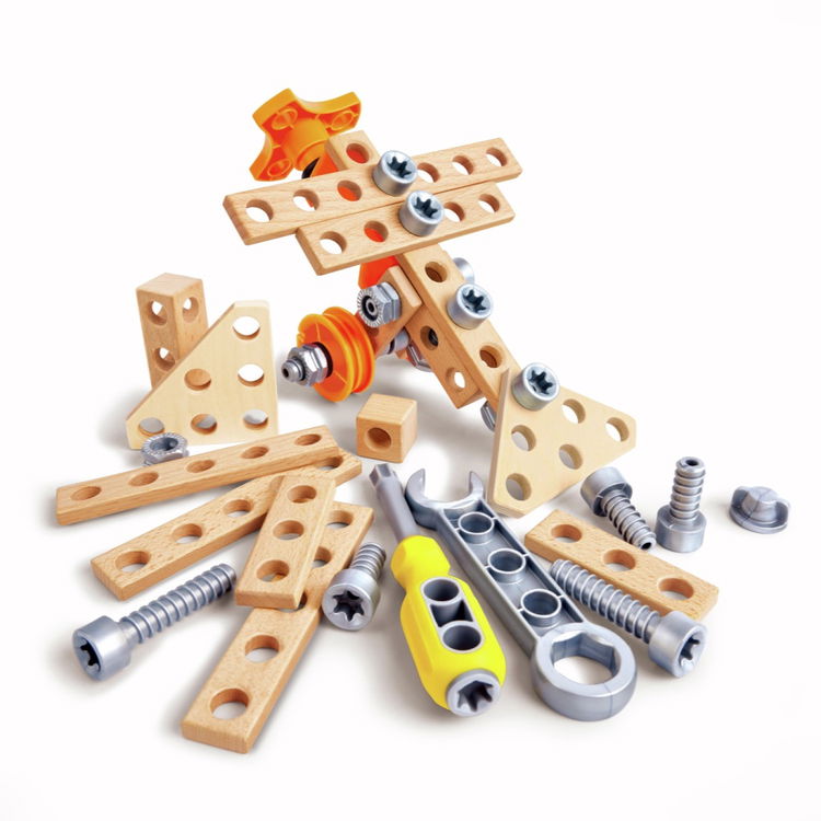 Дървена комплект за инжинери, 42 части, Hape