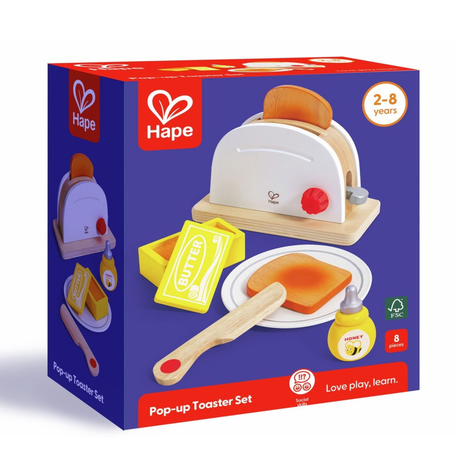Дървен тостер с продукти, Hape