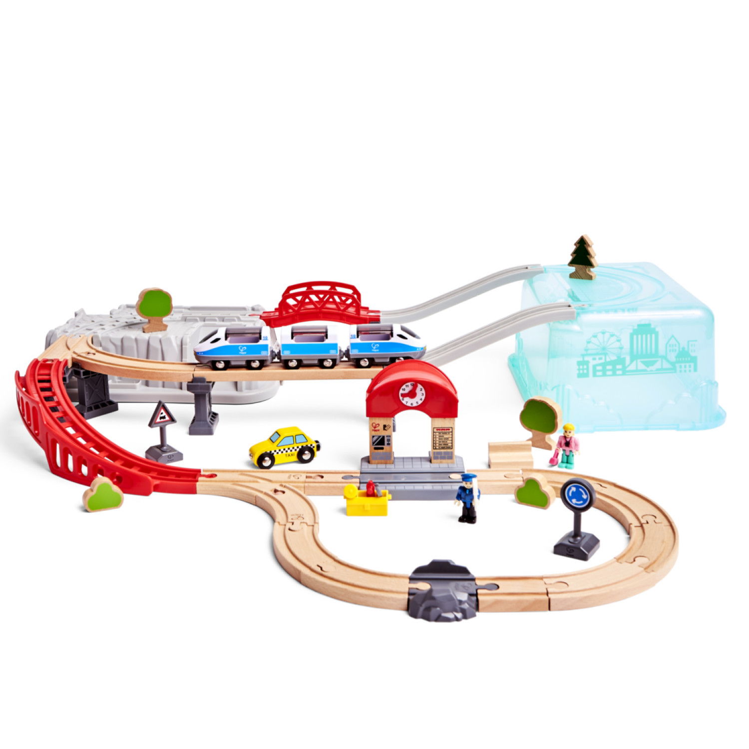 Дървен железопътен комплект Градски влак, Hape