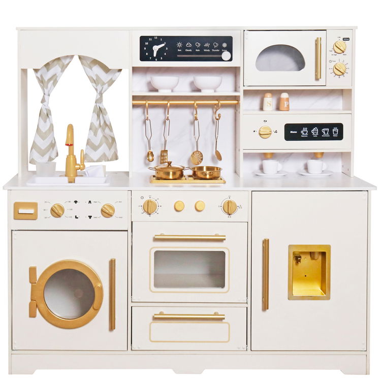 Интерактивна детска дървена кухня с аксесоари