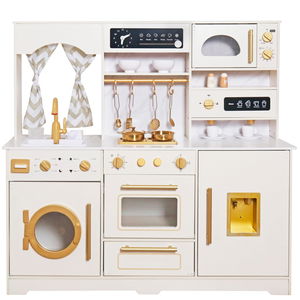 Интерактивна детска дървена кухня с аксесоари