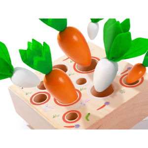 Дървена игра-сортер Морковчета