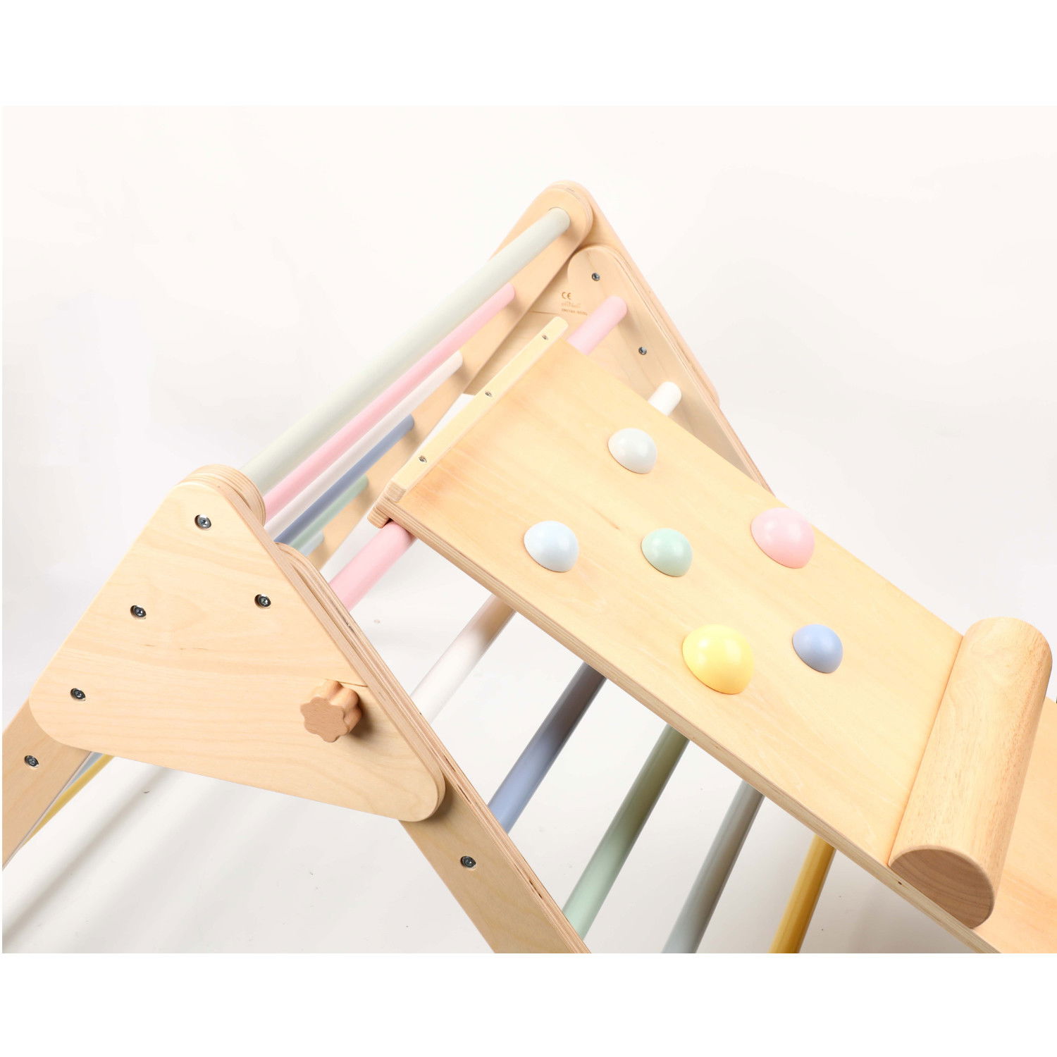 Комплект Монтесори Пиклер триъгълник с балансираща дъска 2 в 1 Пастел