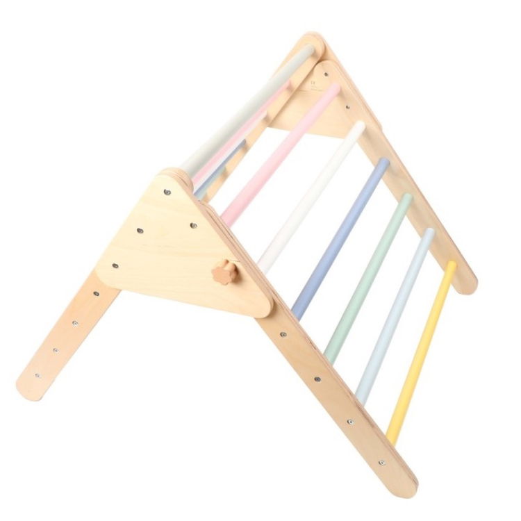 Комплект Монтесори Пиклер триъгълник с балансираща дъска 2 в 1 Пастел