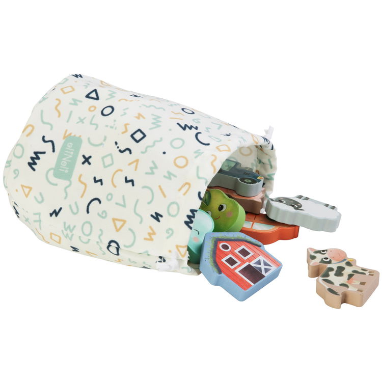 Дървена игра 2 в 1 Докосни и Намери Фермата