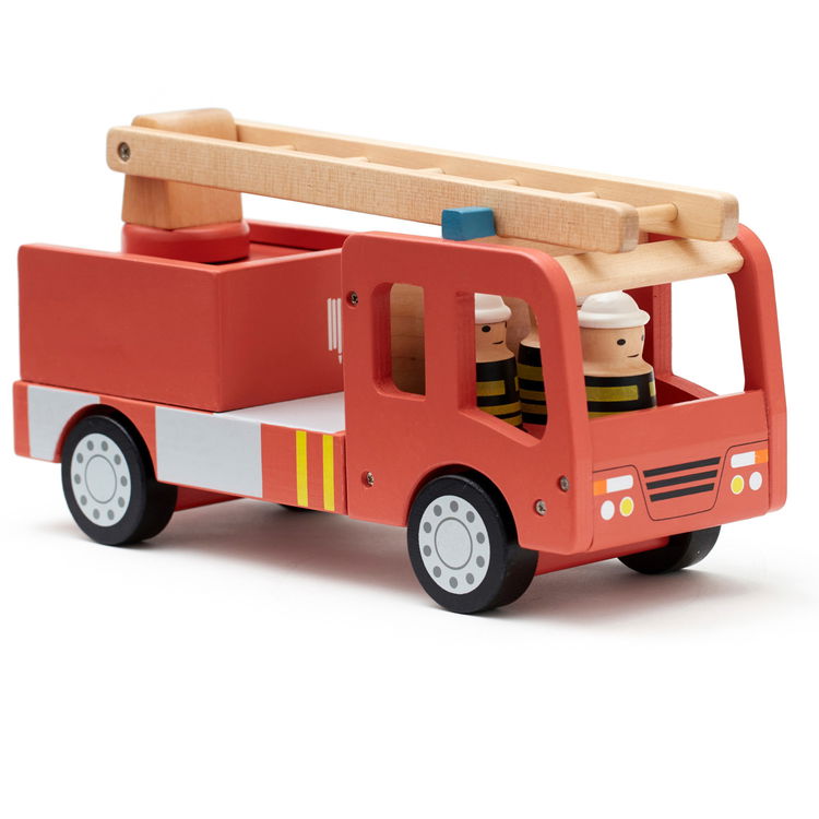 Дървена пожарна кола с фигурки
