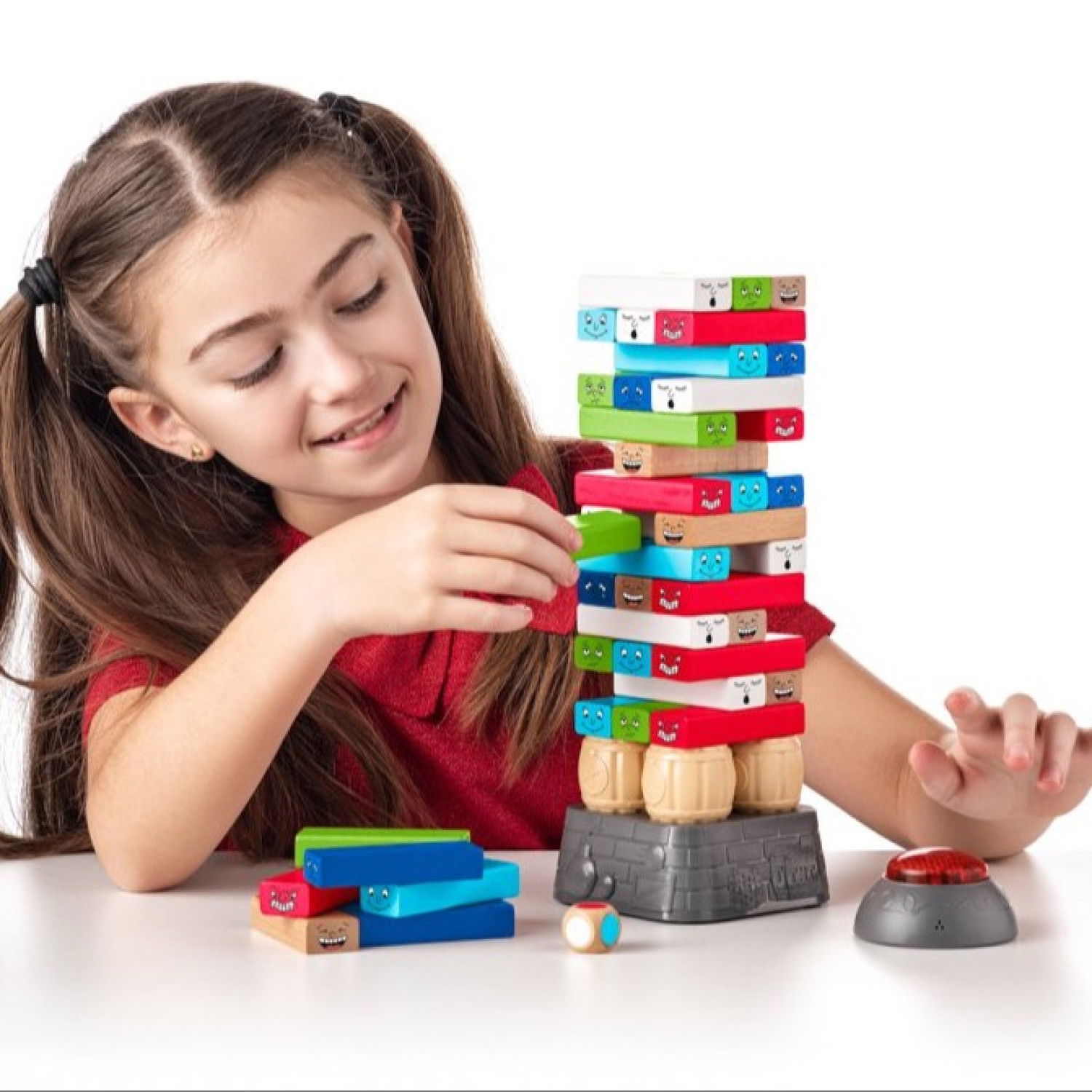 Дървена цветна кула Дженга с Таймер