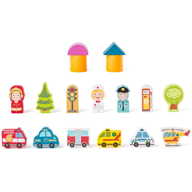 Дървен конструктор Големият град, 115 части