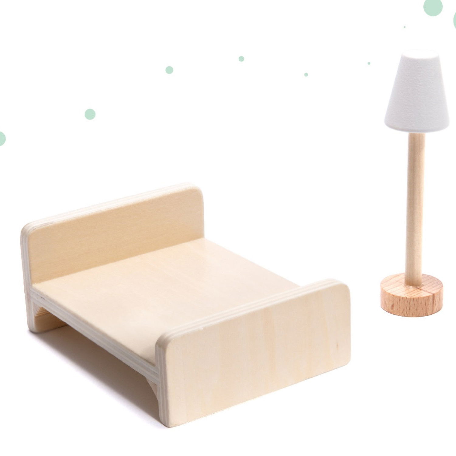 Дървена къща за кукли с LED осветление и аксесоари