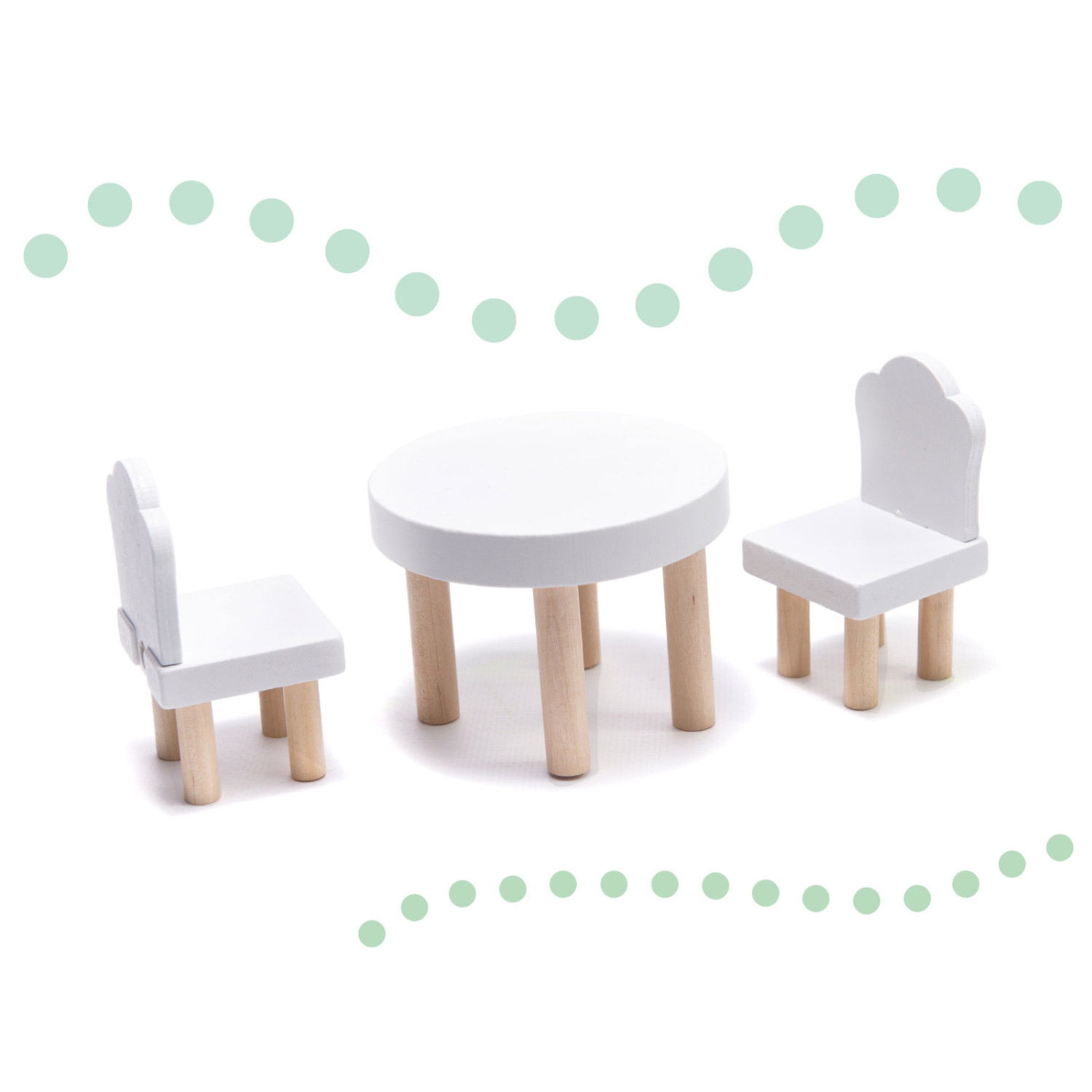 Дървена къща за кукли с LED осветление и аксесоари