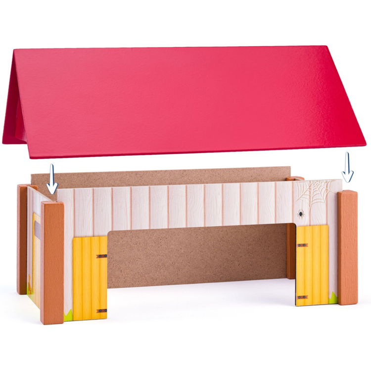 Дървен комплект Ферма с три сгради и подложка