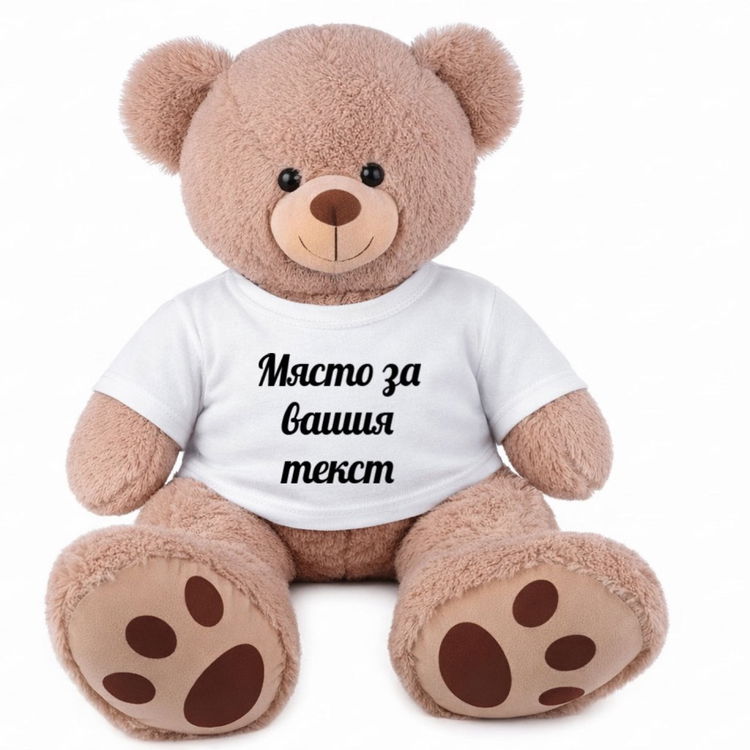 Голямо плюшено мече Тоби с тениска с надпис
