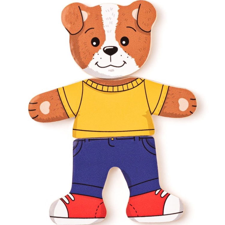 Комплект 6 дървени пъзела Кучето Джаф