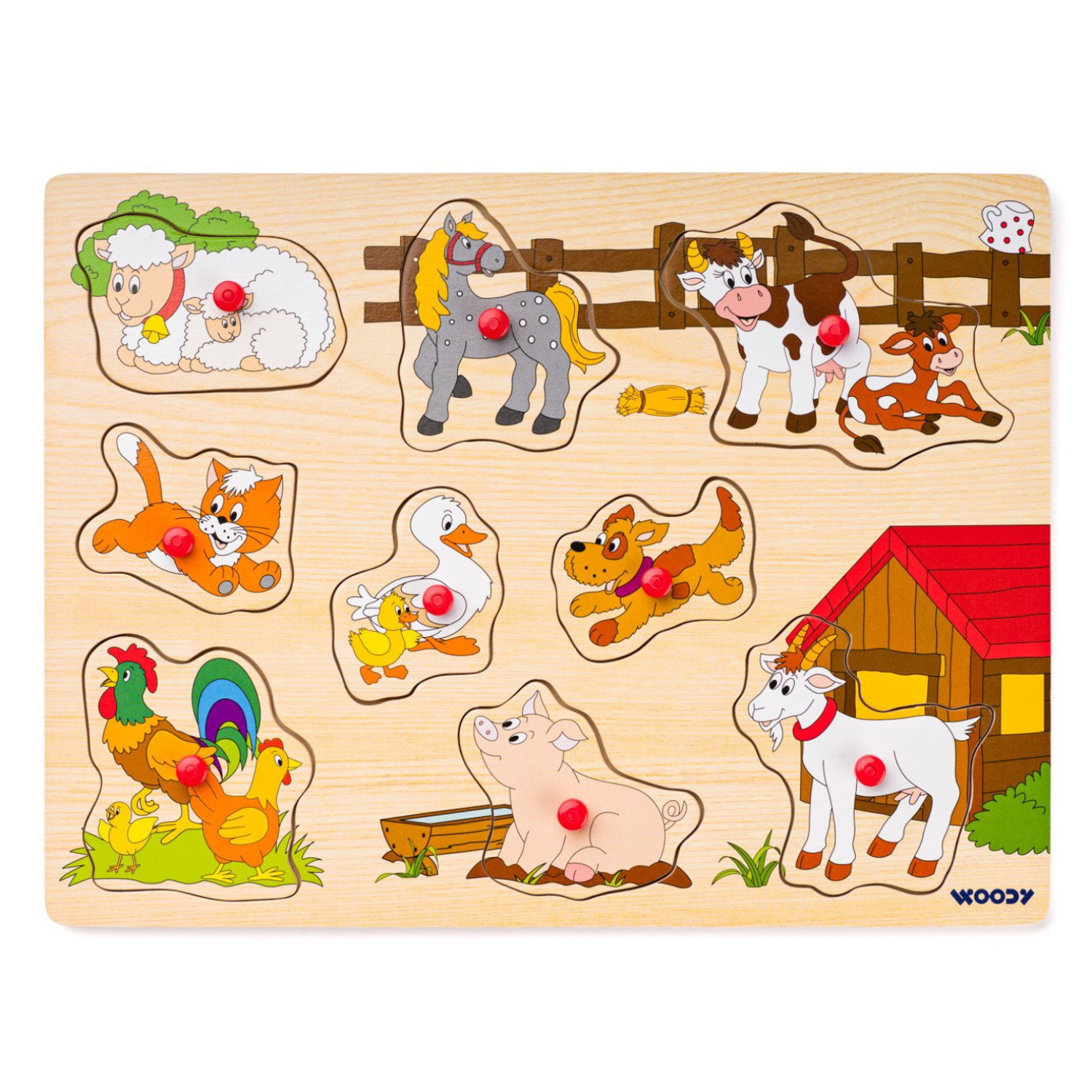 Дървен пъзел Ферма