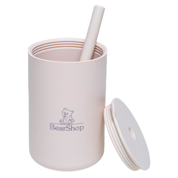 Силиконова чаша със сламка