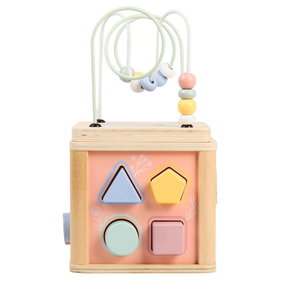 Дървен активен куб Животни