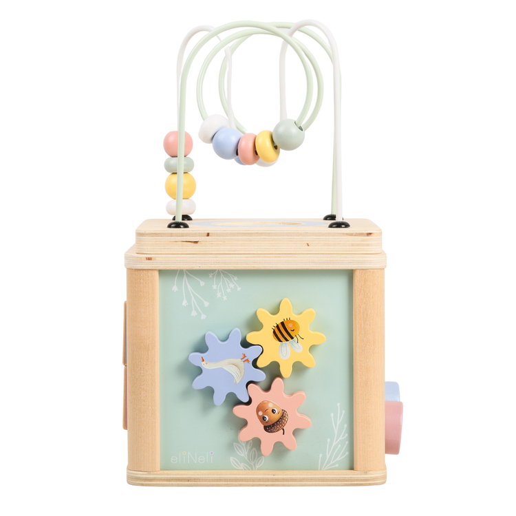 Дървен активен куб Животни