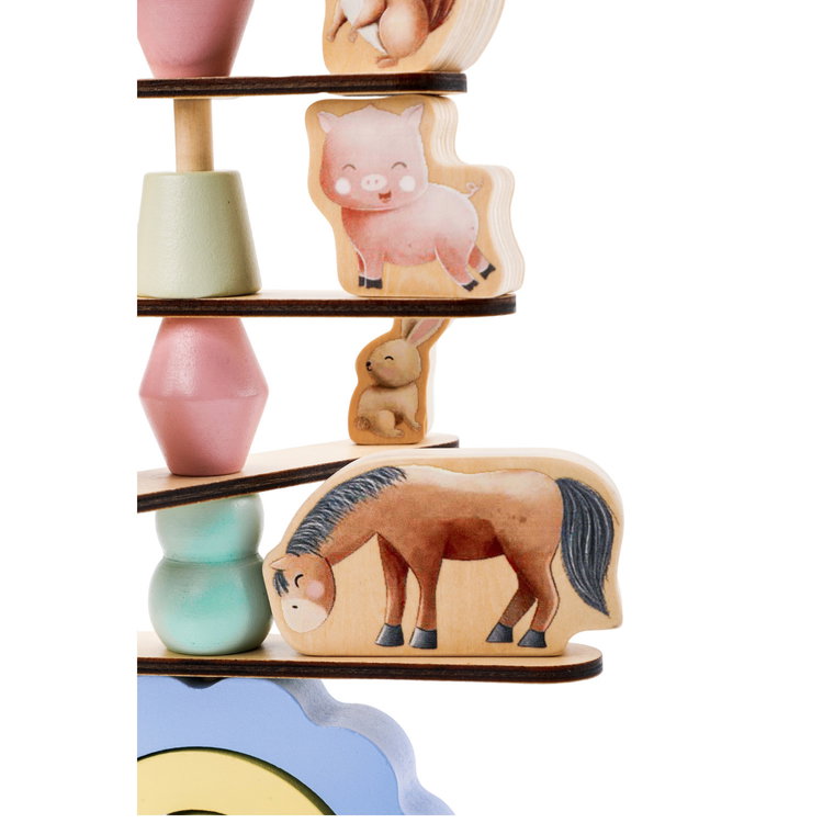 Дървена игра за баланс Животни