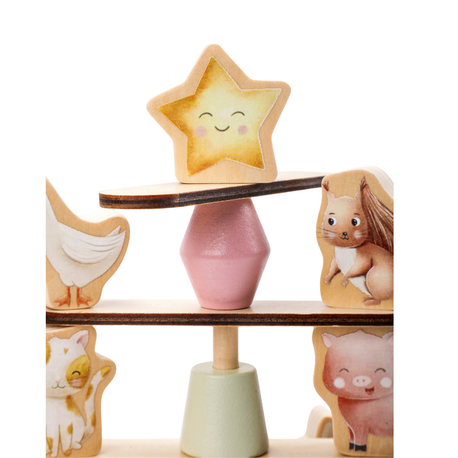 Дървена игра за баланс Животни