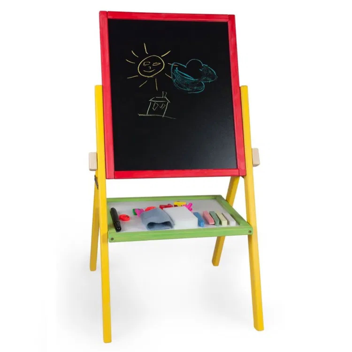 Детска магнитна въртяща дъска, двустранна, цветна