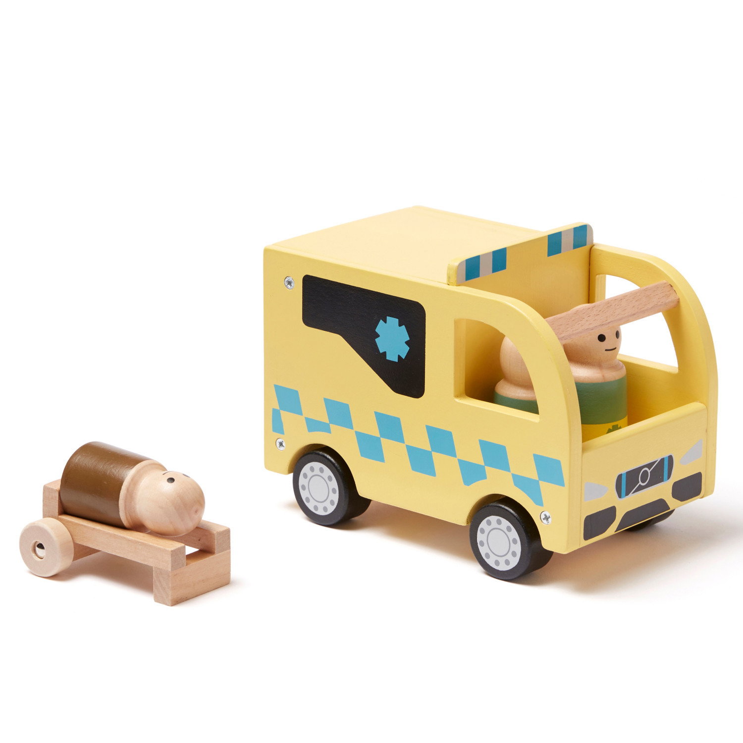 Дървена линейка с фигурки