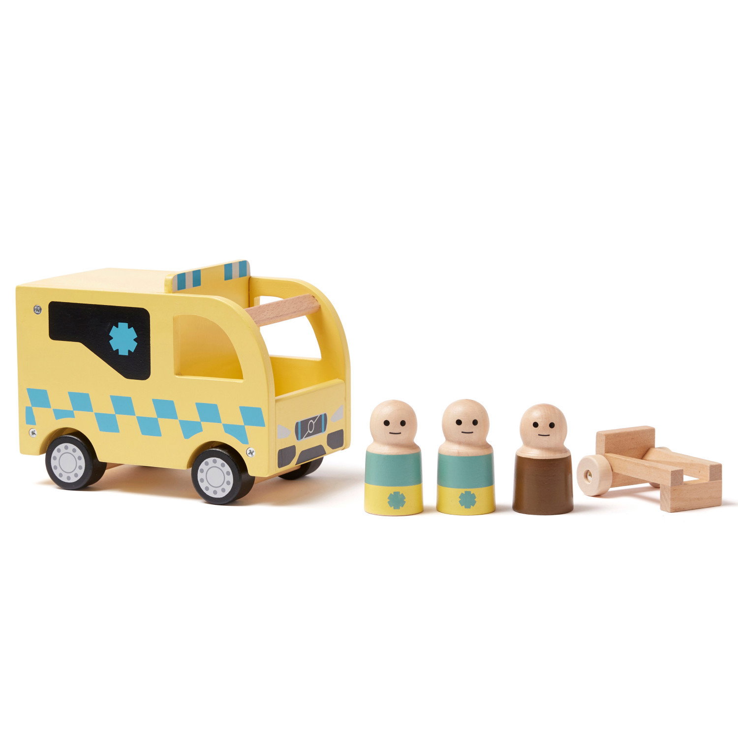 Дървена линейка с фигурки