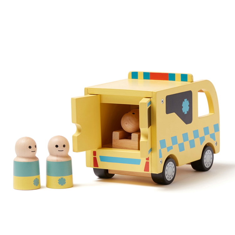 Дървена линейка с фигурки