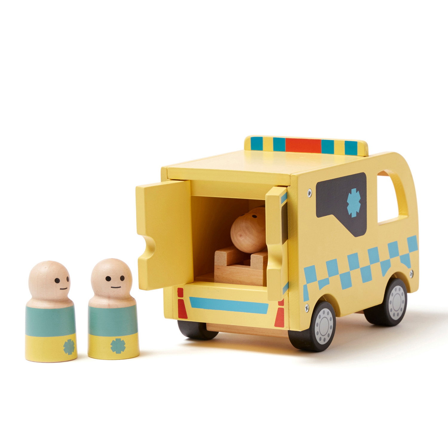 Дървена линейка с фигурки