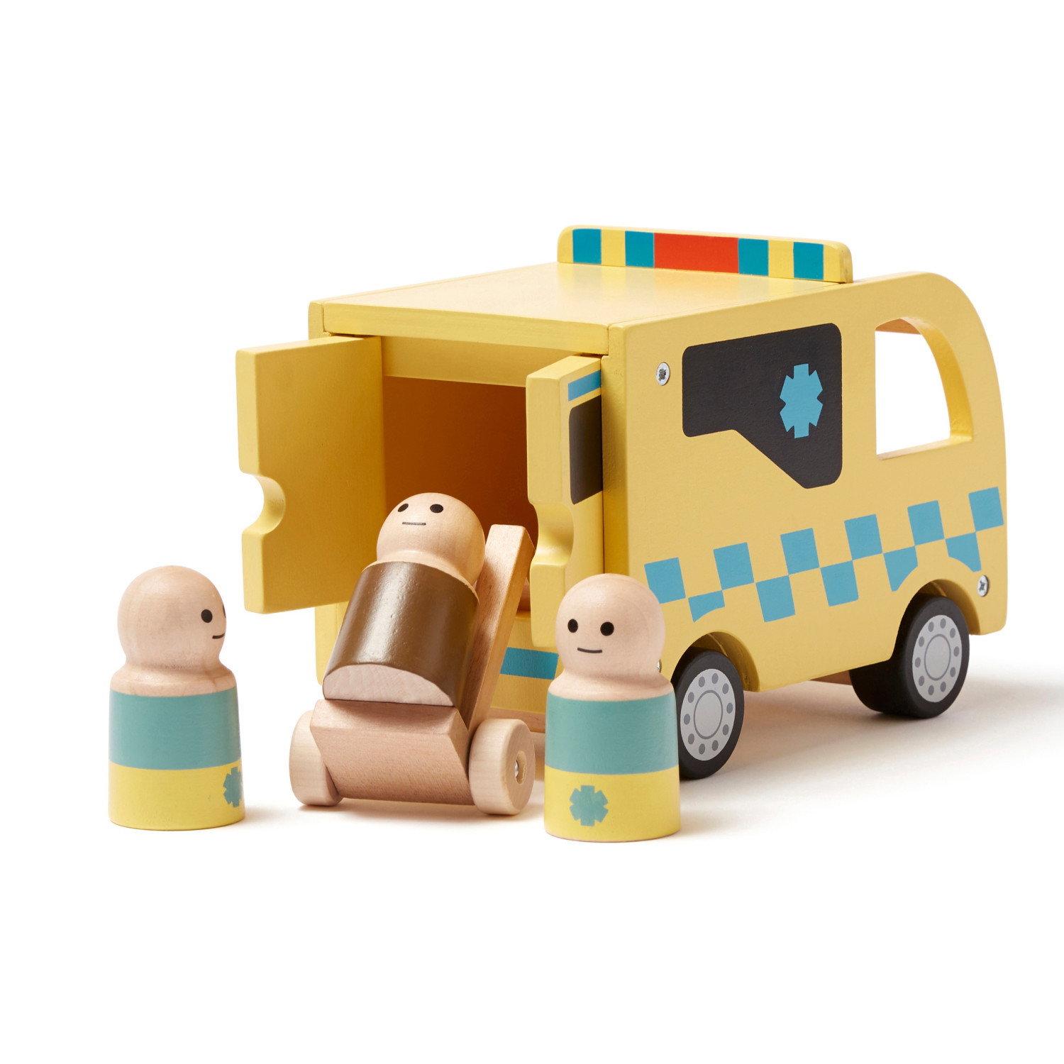 Дървена линейка с фигурки