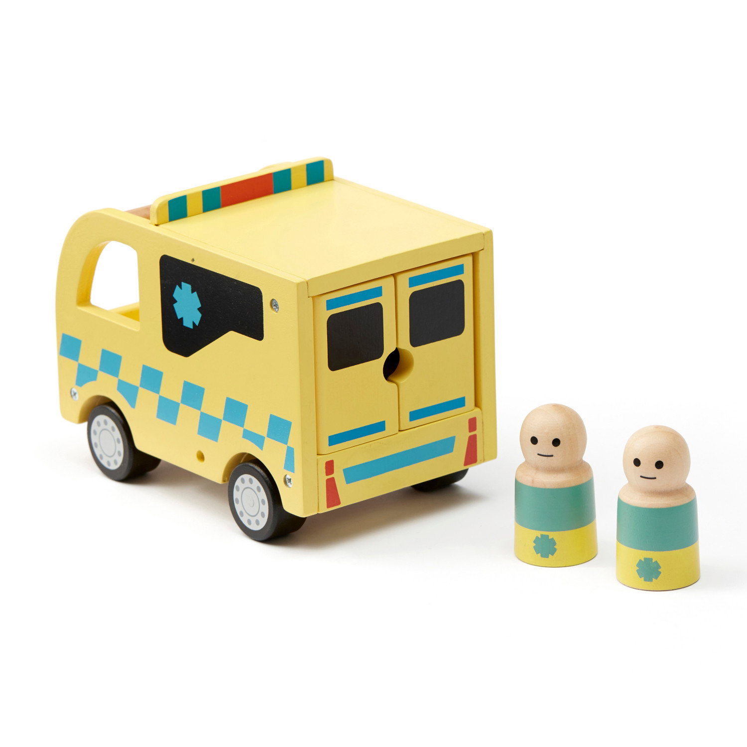 Дървена линейка с фигурки