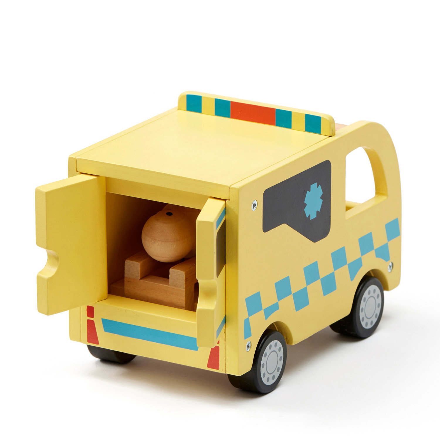 Дървена линейка с фигурки