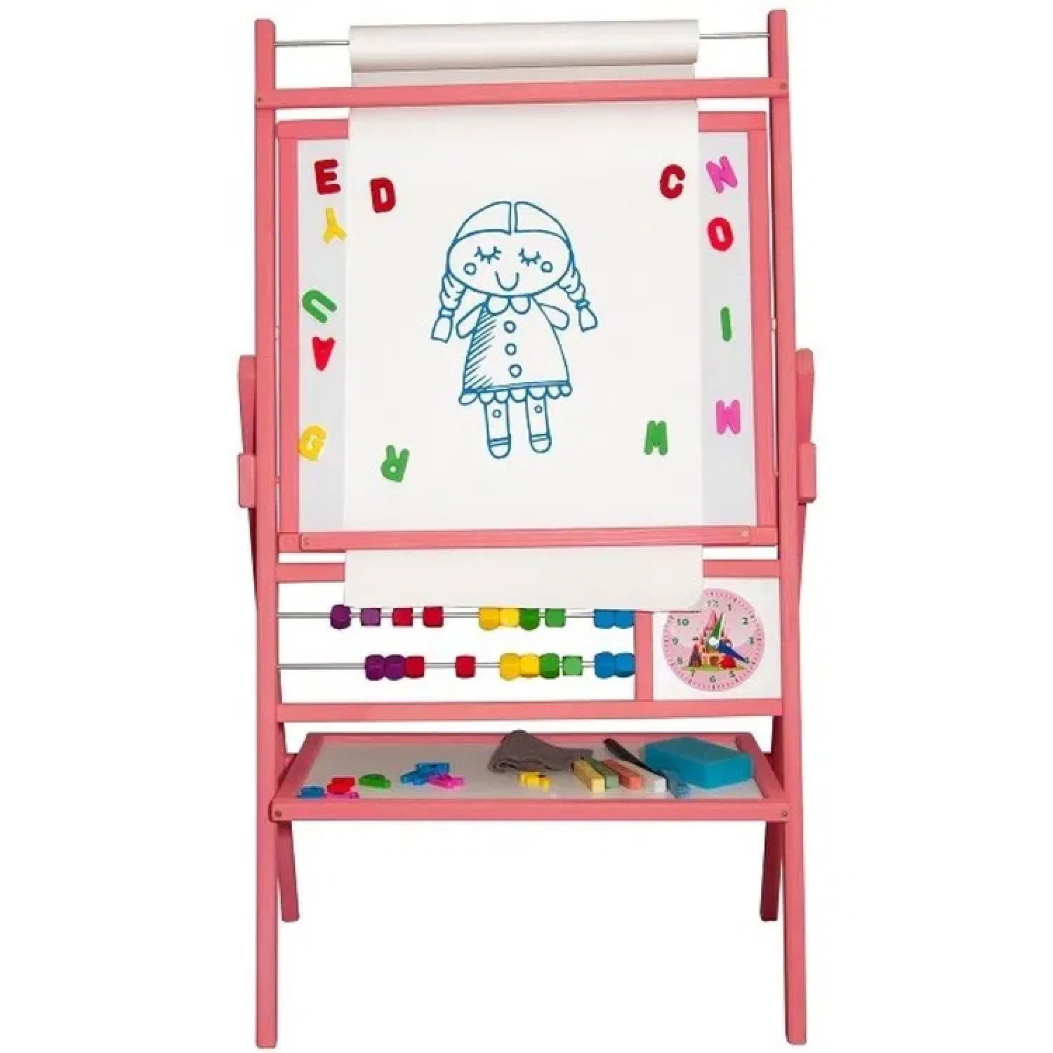 Детска магнитна въртяща дъска, розова