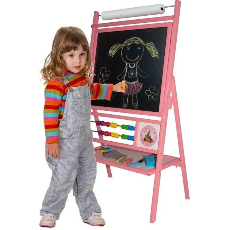 Детска магнитна въртяща дъска, розова