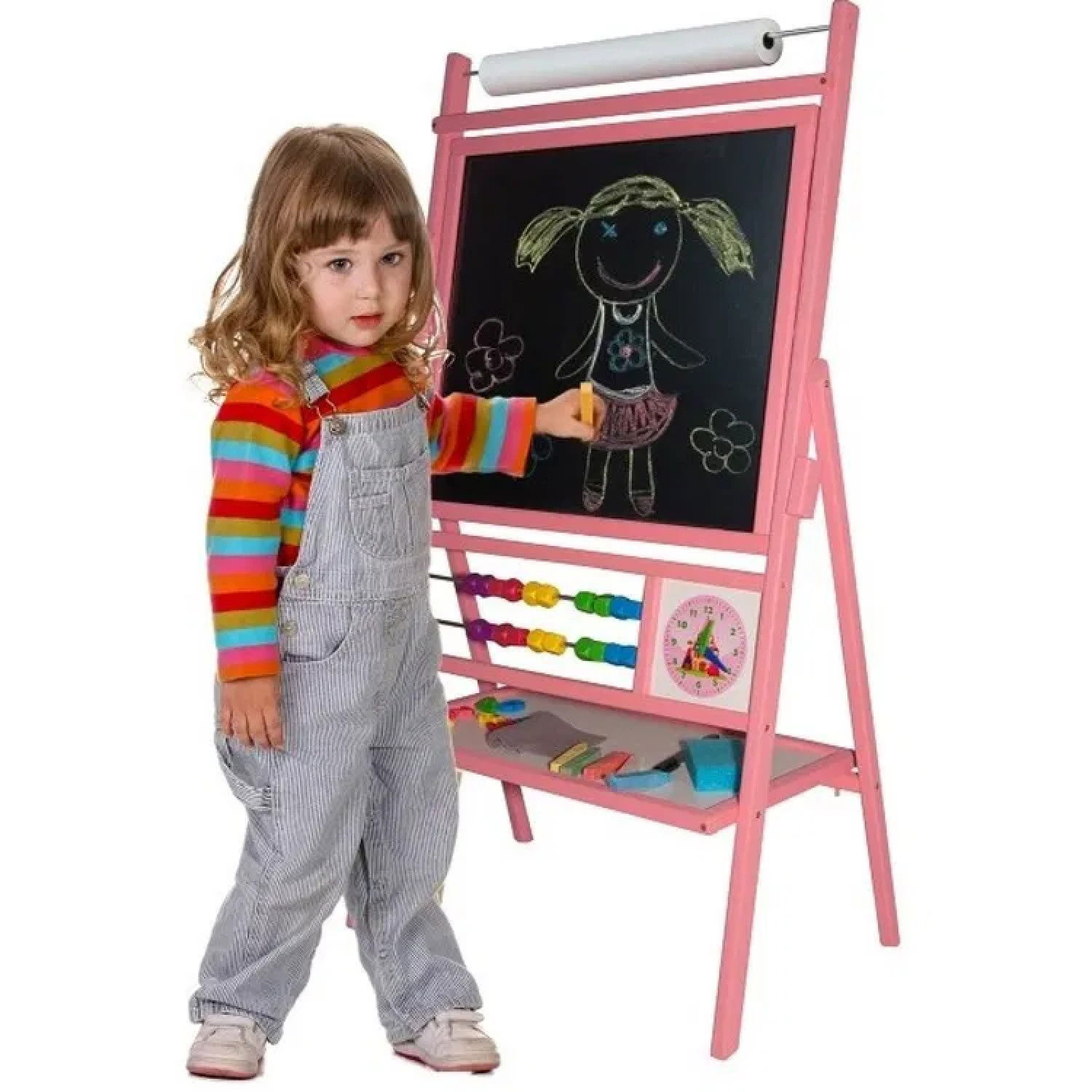 Детска магнитна въртяща дъска, розова