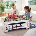 Железопътен комплект с маса, Hape