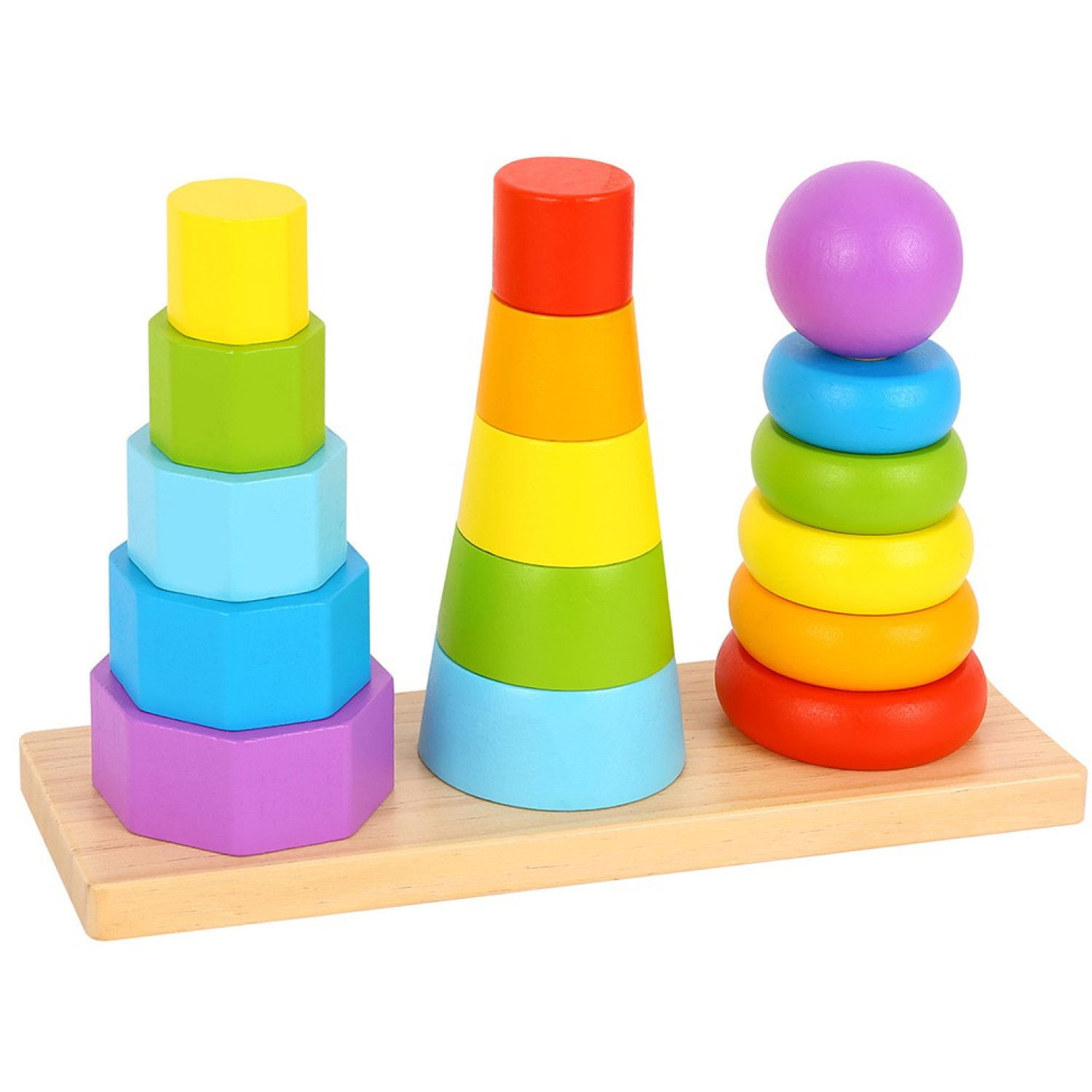 Дървена играчка тройна низанка, Кули