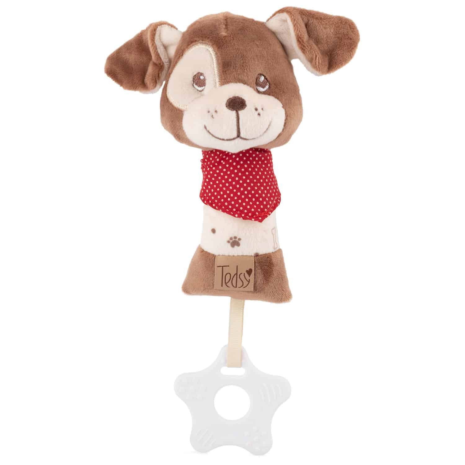 Мека бебешка играчка за гризане, куче