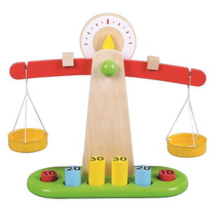 Дървена везна с теглилки