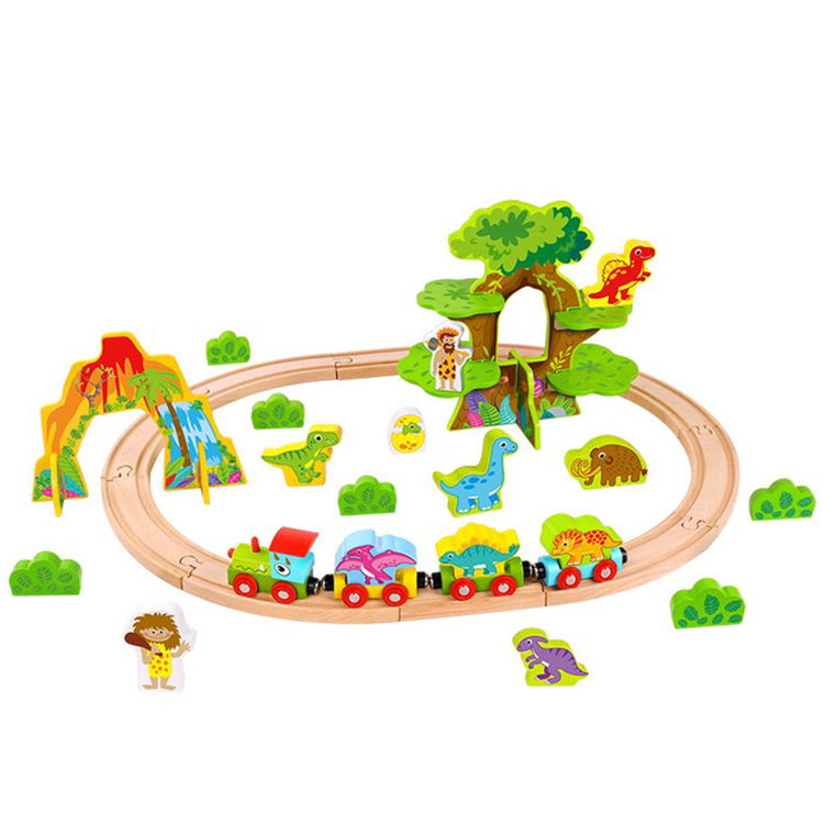 Дървено влакче с релси и динозаври, Джурасик парк, 40 части