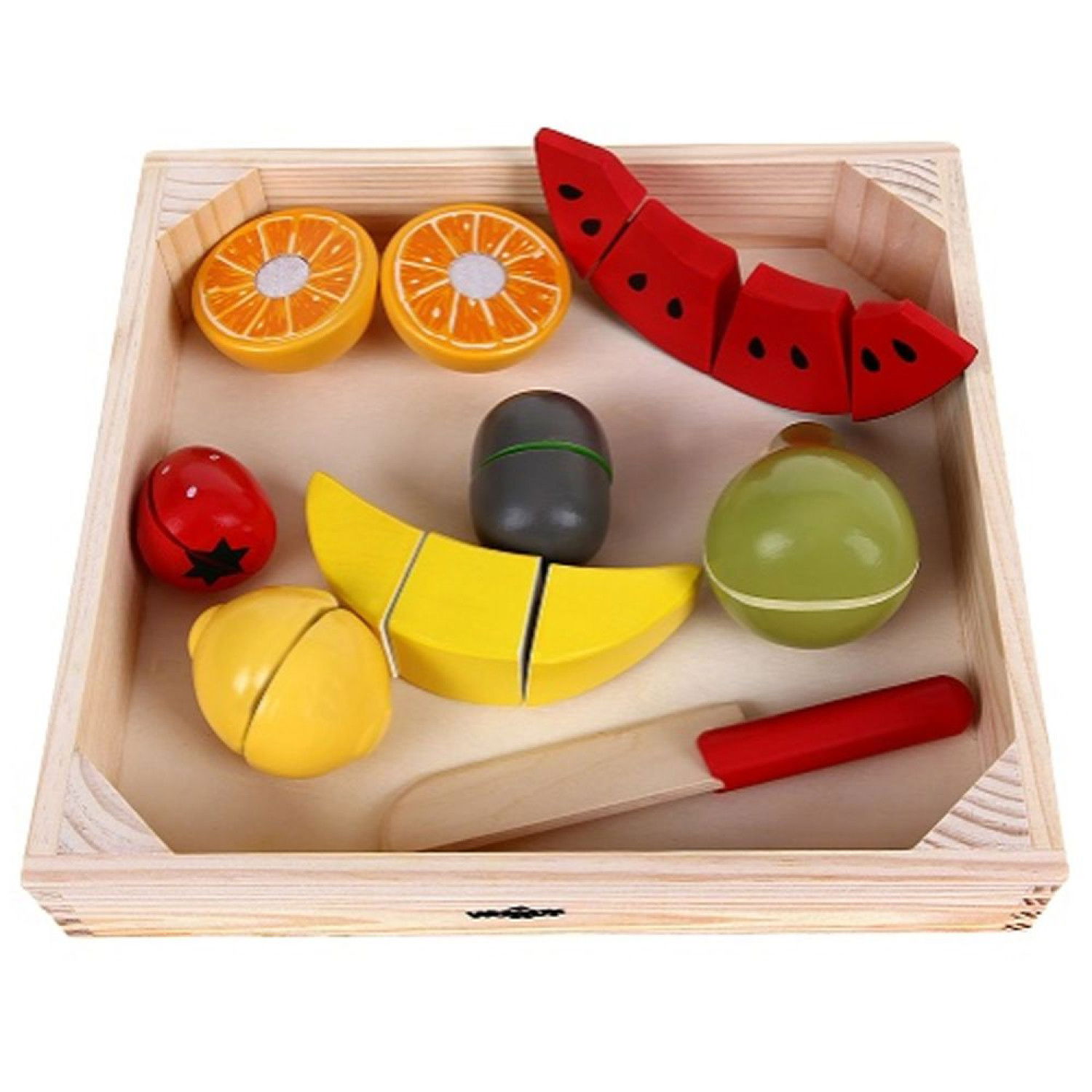 Дървени плодове за рязане в щайга