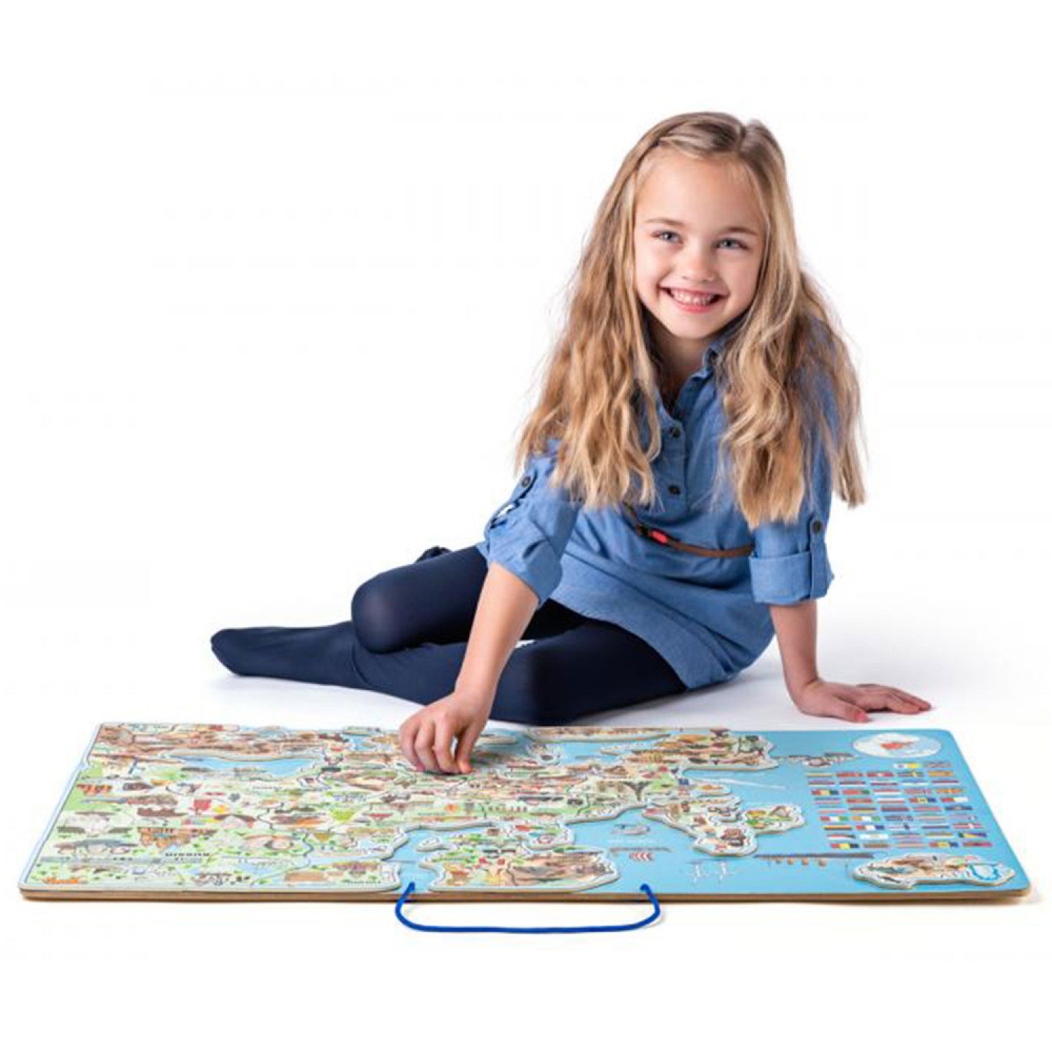 Дървен магнитен пъзел Карта на света